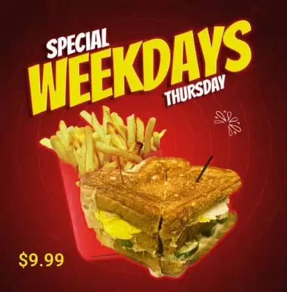 Thursday Special Club Sandwich with Fries image