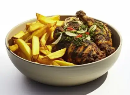 1 Pc. Fried / Jerk Chicken with Fries image