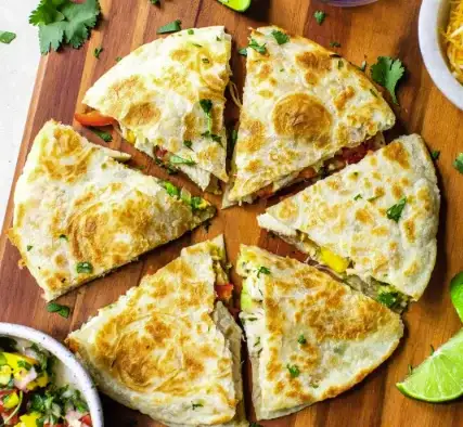 Cheese Quesadilla with a Pint of Beer image