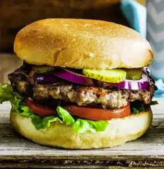Natural Burger + Fries + Pop image