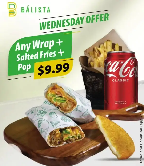 Any Wrap + Salted Fries + Pop image