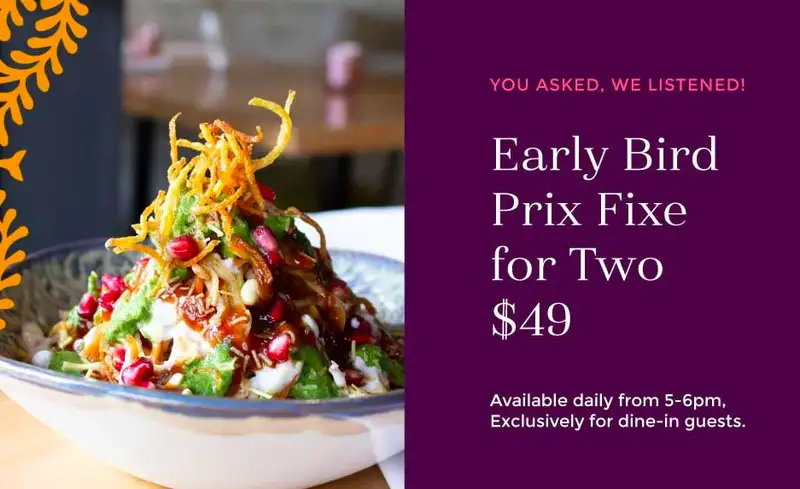 Early Bird Prix Fixe for 2! image