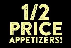 Yard Sale!!! 1/2 Price Appetizers Daily  image